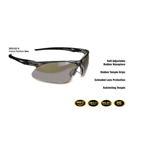 DEWALT DPG102 9D Recip Safety Glasses With Lightweight Frame And