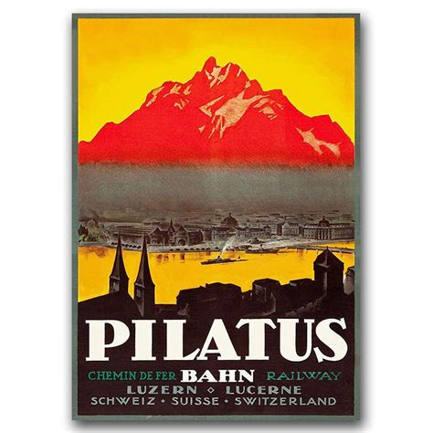 Plakat Retro Szwajcaria Pilatus Lucern A Vintageposteria Sklep