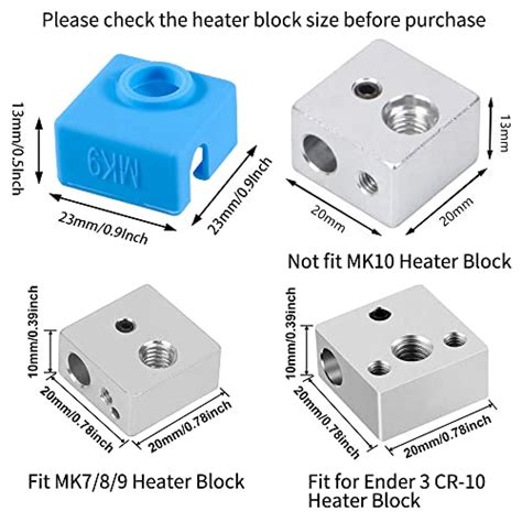 Aokin 3d Printer Hotend Silicone Sock Heater Block Silicone Cover For Creality Ender 3 Ender 3