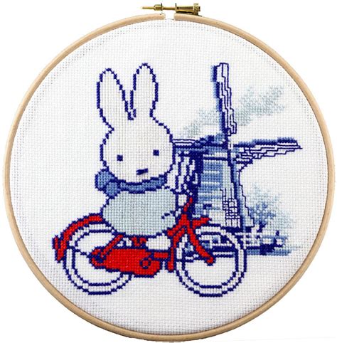 Borduurpakket Nijntje Holland Op De Fiets Dick Bruna Pako