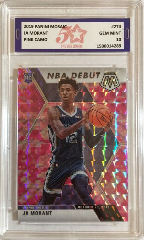 Panini Mosaic Ja Morant Rookie Camo Pink Fsg Ebay