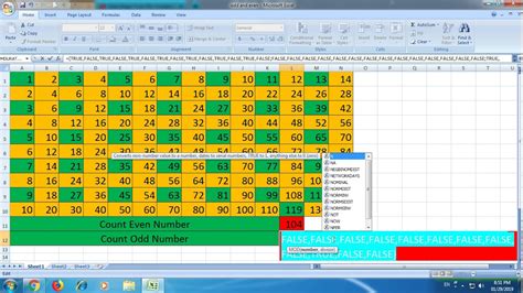 Count Odd And Even Number In Excel Youtube