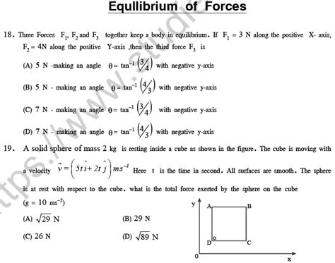 Neet Ug Physics Laws Of Motion Mcqs Multiple Choice Questions