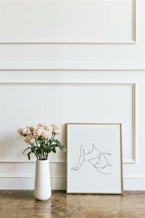 Woman Line Art Art Woman Art Wall Art Feminist Art Nude Etsy