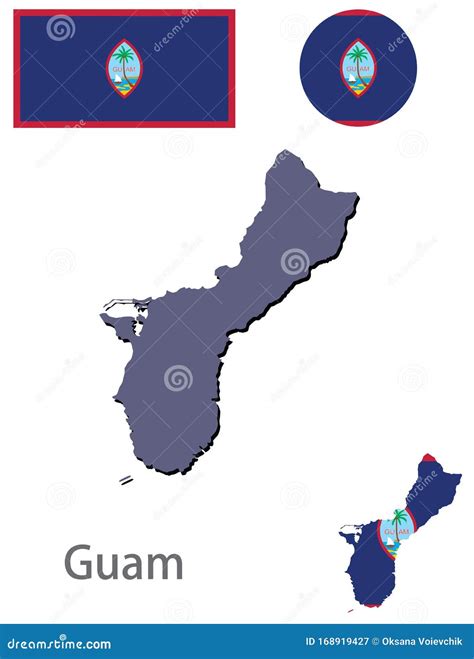 Guam Map Silhouette Vector Illustration | CartoonDealer.com #95435274