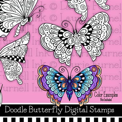 Butterfly Digital Art Butterfly Digi Stamps Butterfly Etsy