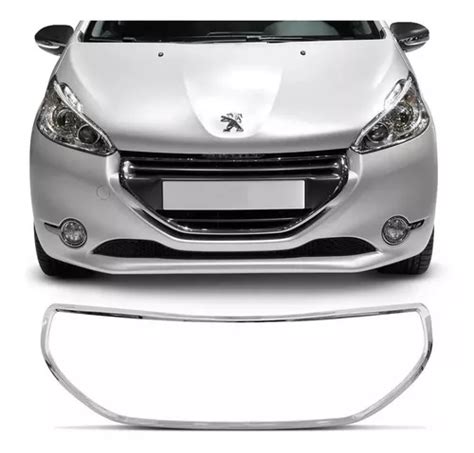 Moldura Cromada Dianteira Peugeot 208 Novo E Original Psa