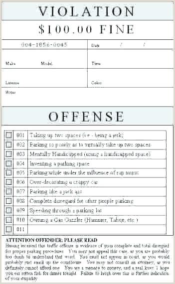 Create Your Own Speeding Ticket Printable Template