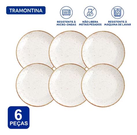 Jogo De Pratos Tramontina R Stico Porcelana Decorada Pe As Frete Gr Tis