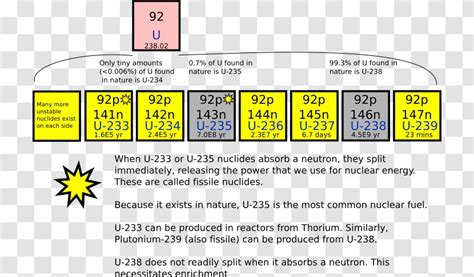 Isotopes Of Uranium Uranium-235 Uranium-238 - Radioactive Decay - Symbol Transparent PNG