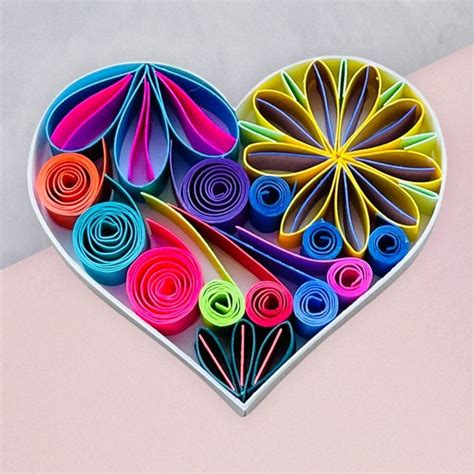 Mini Paper Quilled Heart Magnet Paper Quilling Patterns Diy Quilling