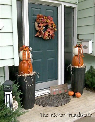 Easy Traditional Artificial Stacked Pumpkin Topiaries Interior Frugalista