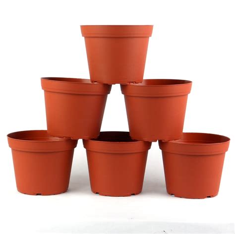 6 Inch Teku Plastic Pot Terra Cotta 6 Pack Walmart