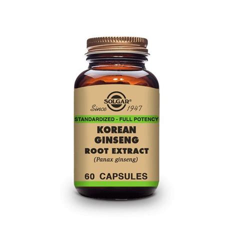 Korean Ginseng Root Extract 60 Capsules Solgar At Moremuscle