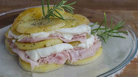 Millefeuille De Pommes De Terre Jambon Et Mozzarella Recette Facile