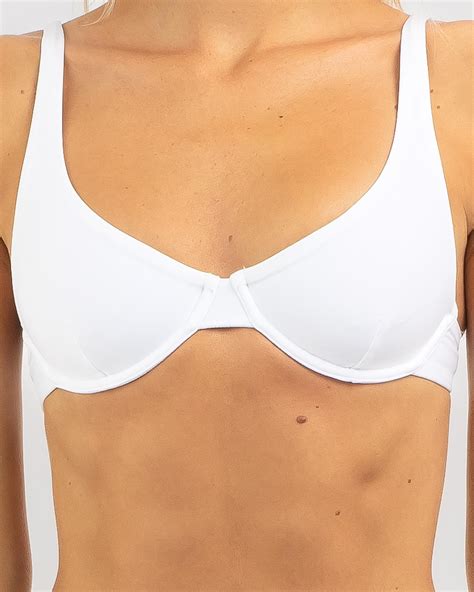 Shop Rhythm Classic Underwire Bikini Top In White Fast Shipping