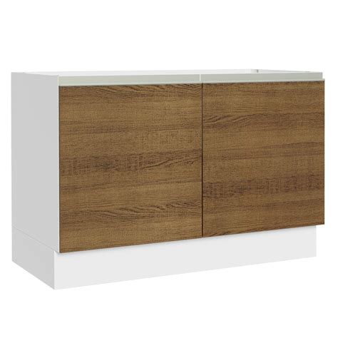 Mueble De Cocina Para Fregadero 120 X 60 Cm 2 Puertas Sin Encimera