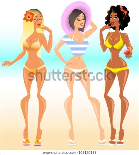 Sexy Girls Bikini Vector Set Stock Vector Royalty Free 103120199 Shutterstock