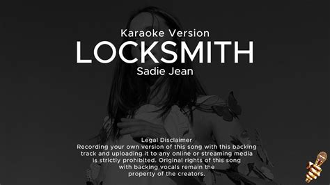 Sadie Jean Locksmith Karaoke Version Youtube