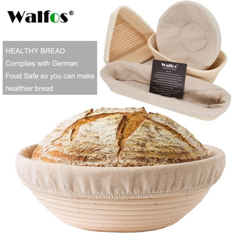 WALFOS Natural Rattan Fermentation Wicker Basket Country Baguette