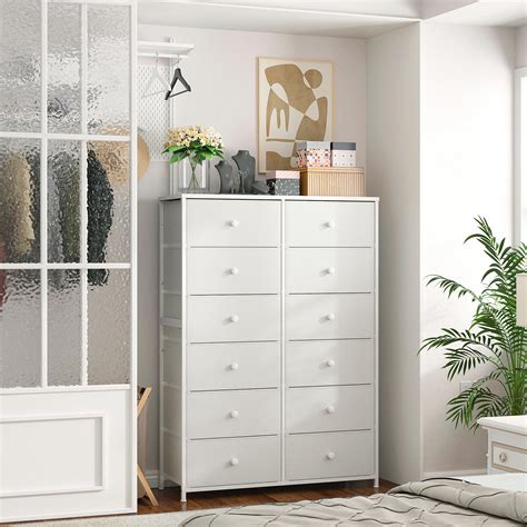 EnHomee White Dresser for Bedroom Furniture with 12 Drawers Tall ...