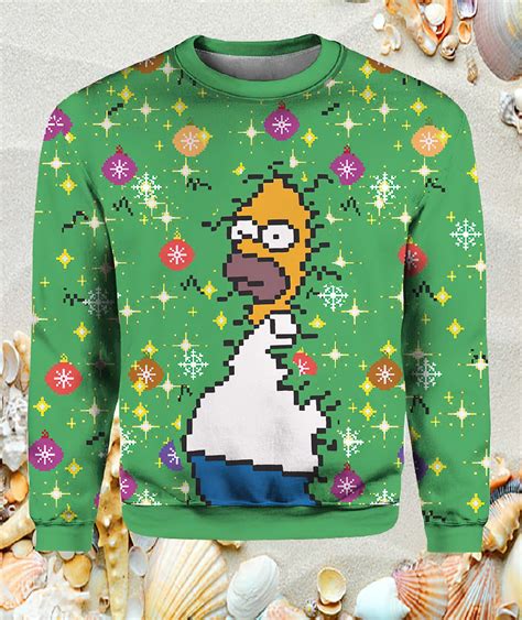 Homer Simpson Backs Into The Bushes Christmas Sweater - Nouvette