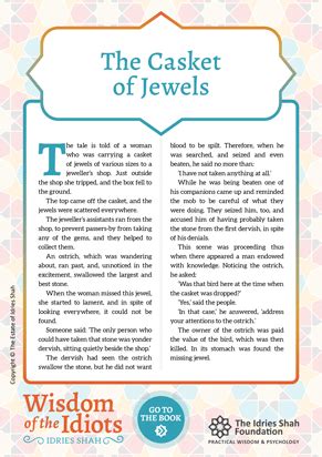 The Casket Of Jewels From Wisdom Of The Idiots The Idries Shah Foundation