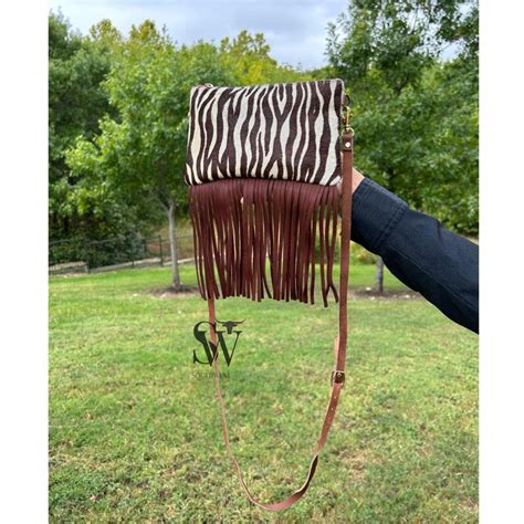 Cowhide Crossbody Bag Zebra Print On Off White Crossbody Etsy