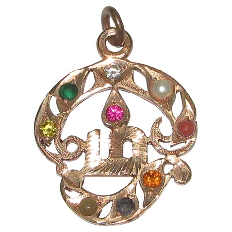 Ashtadathu Tamil Om Navagraha Pendant In Ashtalogam 1 Inch Ashtaloha