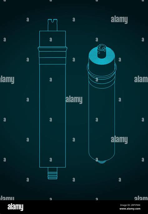 Stylized Vector Illustration Of Isometric Blueprint Of A Reverse