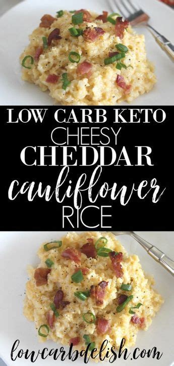 Cheesy Cheddar Cauliflower Rice Well Portioned Plate Recipe Low Carb Side Dishes Low Carb