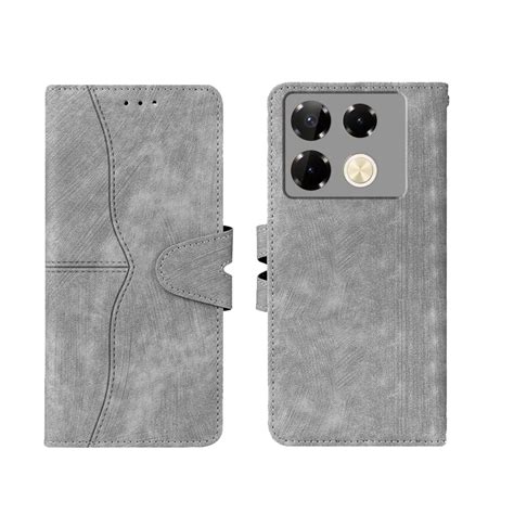 Etechnic Flip For Infinix Note 40 Pro Leather Grey Electronics