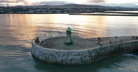 Dún Laoghaire Harbour Dublin Ireland December 2021 Drone Gradually