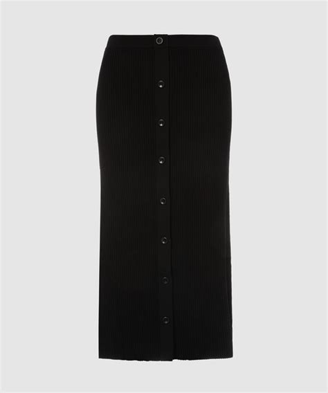 Proenza Schouler Rib Knit Button Front Skirt Wear