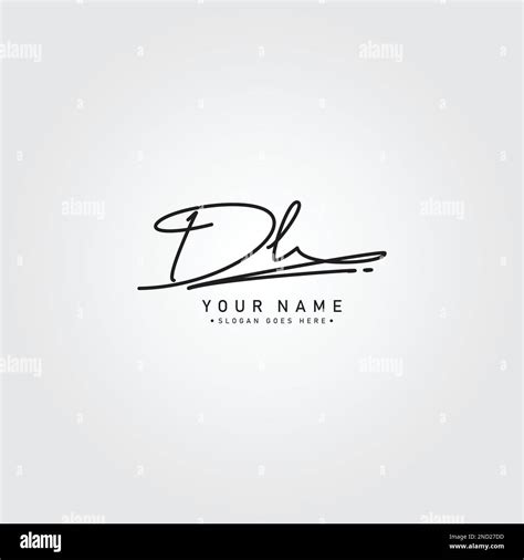 Initial Signature Logo For Letter Dl Vector Logo Template In