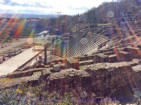 Gallo Roman Ruins In Lyon France In A Sunny Day Editorial Stock Image