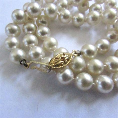 Pearl Necklace Womens Preppy 80s 1980s Vintage Retro By Roseabove