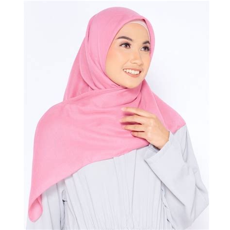 Jual Hijab Segi Empat Pink Zm Hijab Zaskia Mecca Hijab Polos