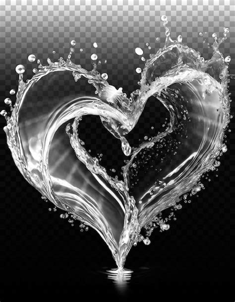 Premium PSD PSD Heart Shaped Water Splash Png