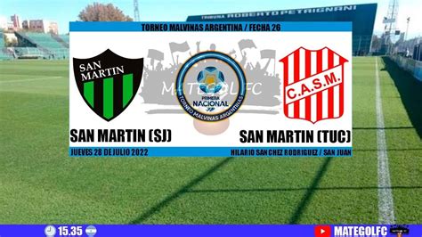 San Martin Sj Vs San Martin De TucmÁn Fecha 26 Primera Nacional