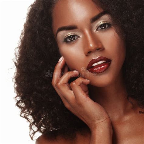 Fashion And Beauty Concept Attractive African American Woman Closeup