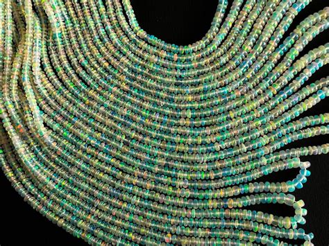 Ethiopian Opal Beads Natural Opal Rondelle Beads Opal Smooth Beads