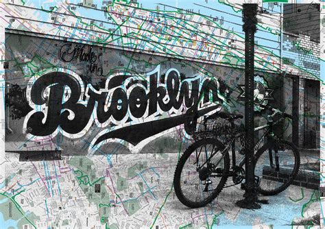 Brooklyn Graffiti B/W NYC Pocket Art New York Map New | Etsy