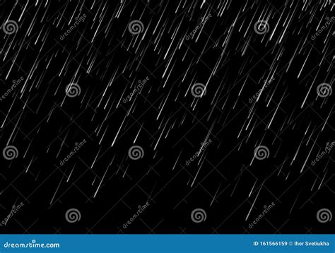 Seamless Rainfall Texture Rain Drop Vector Isolated On Transparent