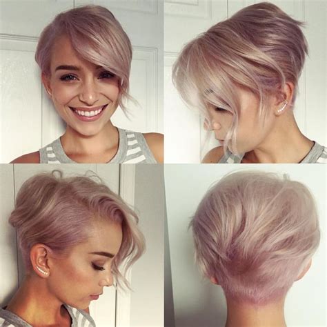 Rose Gold Lilac Pearl Pixie Cut Metallic Haircolor Sarah Louwho 711