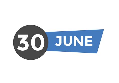 june 30 calendar reminder. 30th june daily calendar icon template ...