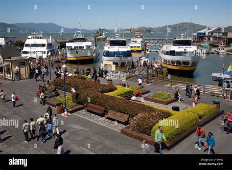 Blue And Gold Fleet Ferries At Fishermans Wharf San Francisco With