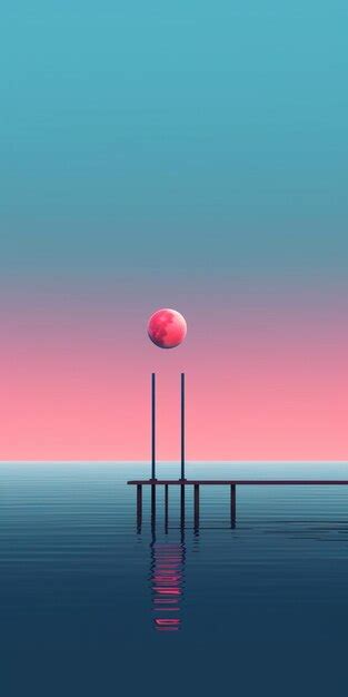 Premium Photo There Is A Red Ball Floating On A Pier In The Water