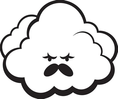 Vapor Agitado Nube Enojada Icon Icono De La Furia De La Tormenta Vector