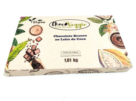 Barra De Chocolate Branco Ao Leite De Coco Kg Chocoveggie